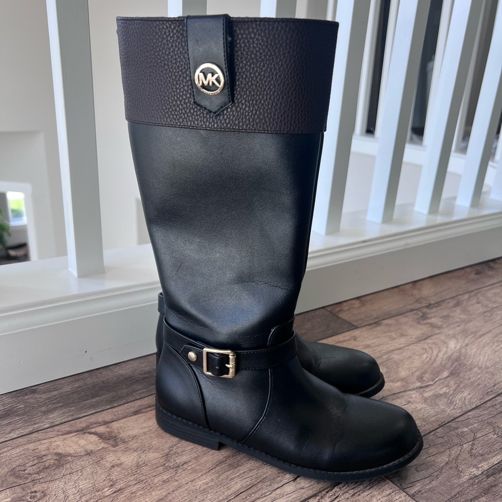 Michael Kors Black and Brown Riding Boots